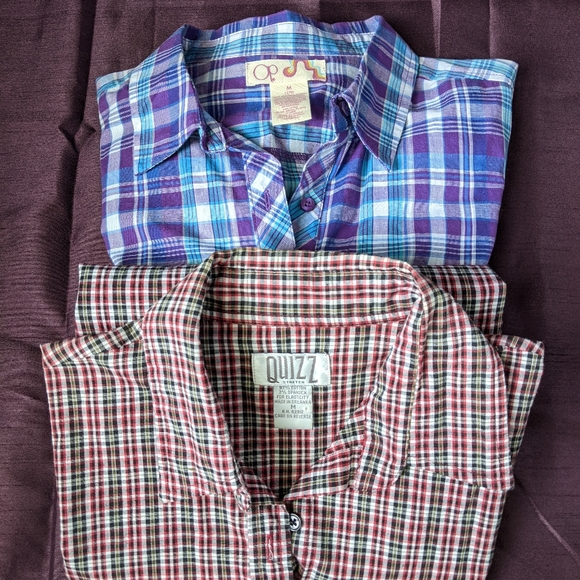 Lightweight Plaid Button Front Tops - Picture 1 of 4